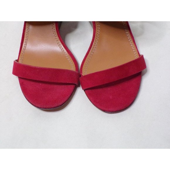 🆕 TORY BURCH Mini Benton Wedge Sandal Shoes Red Suede 5 - Picture 11 of 12